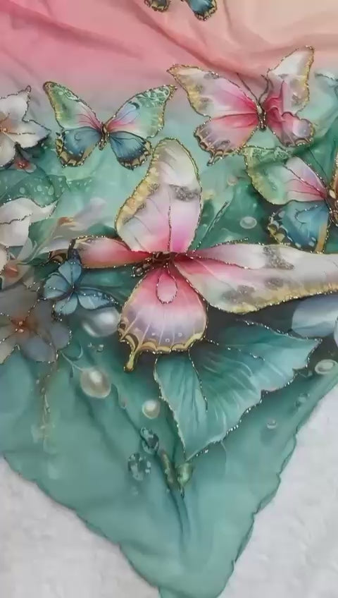 SV30  soft chiffon-style designer sarees with digital floral + butterfly prints.
