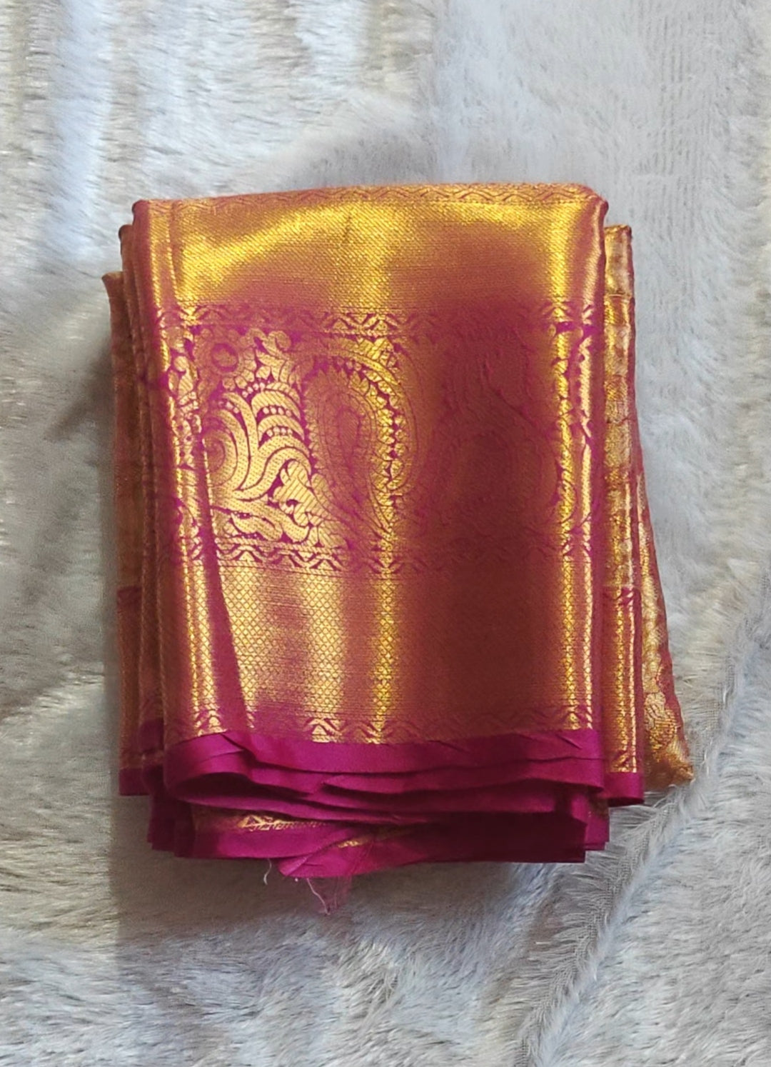 SV18      Semi Bridal Soft Tissue Silk Saree with Rich Zari Border & Pallu