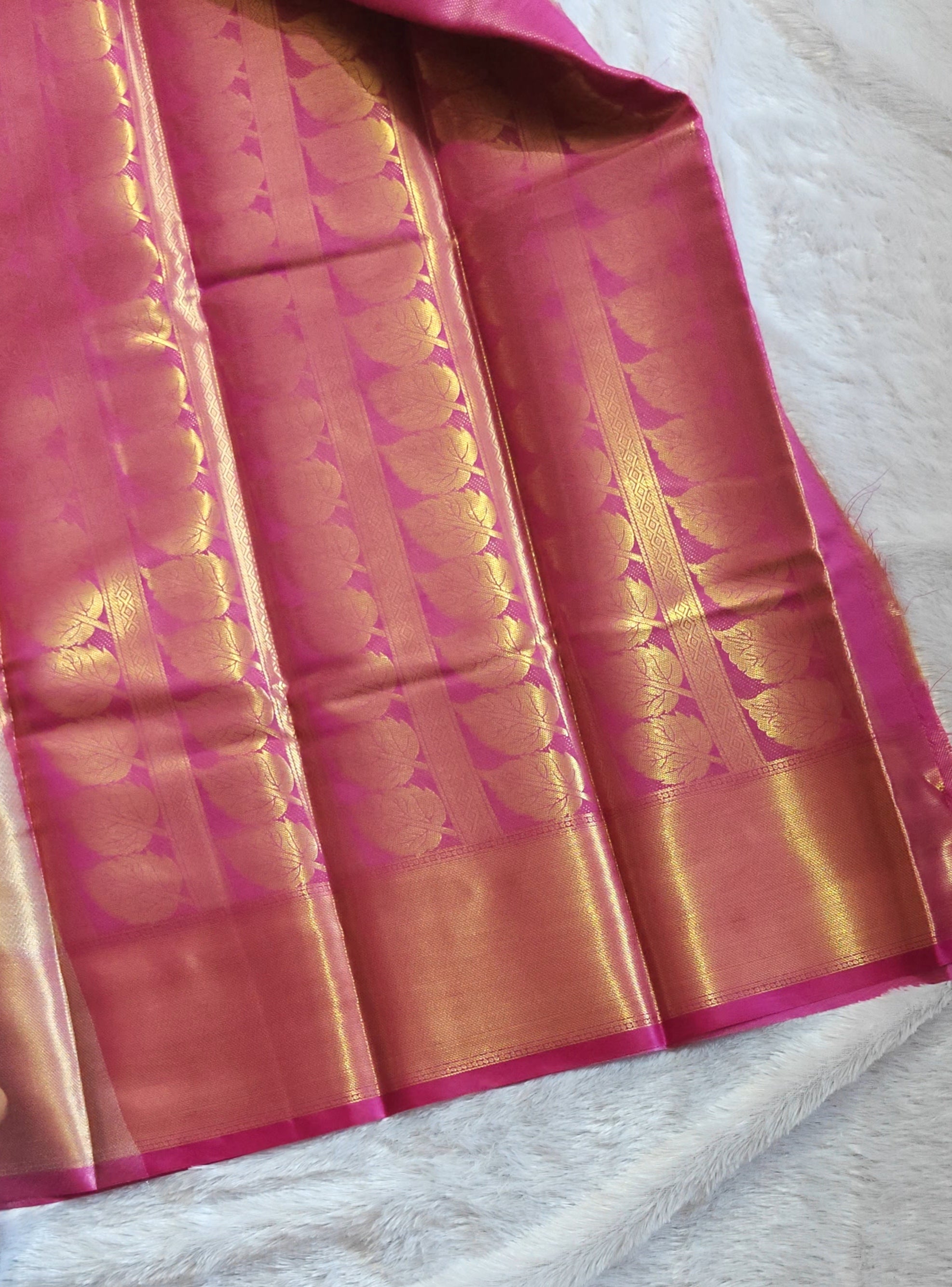 SV16          Semi Bridal Soft Tissue Silk Saree with Rich Zari Border & Pallu