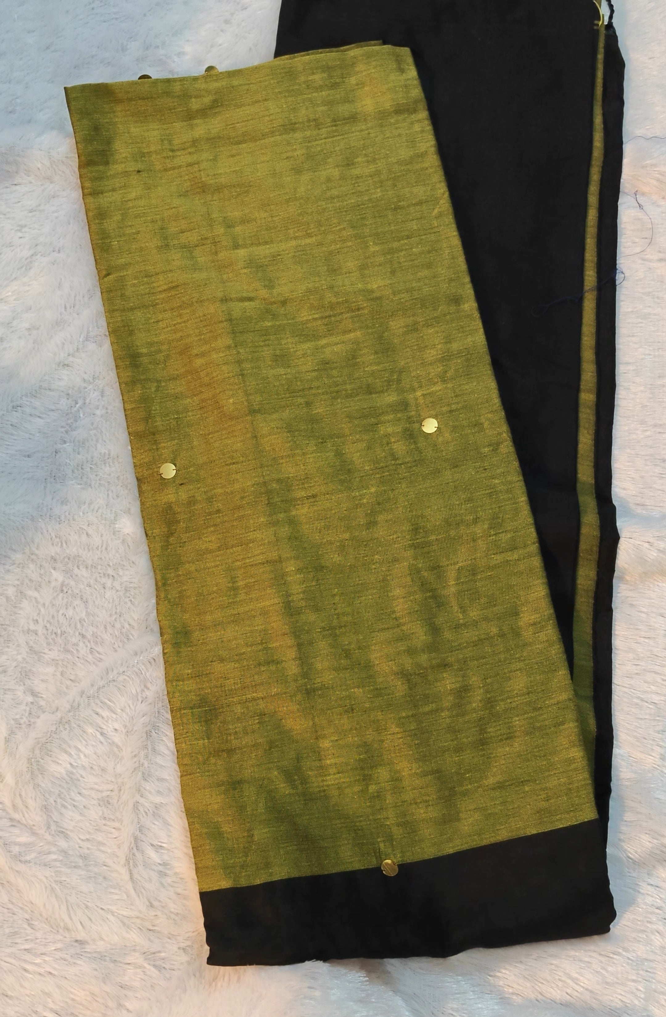 SV14                                     Khadi cotton dual colour gini work sarees