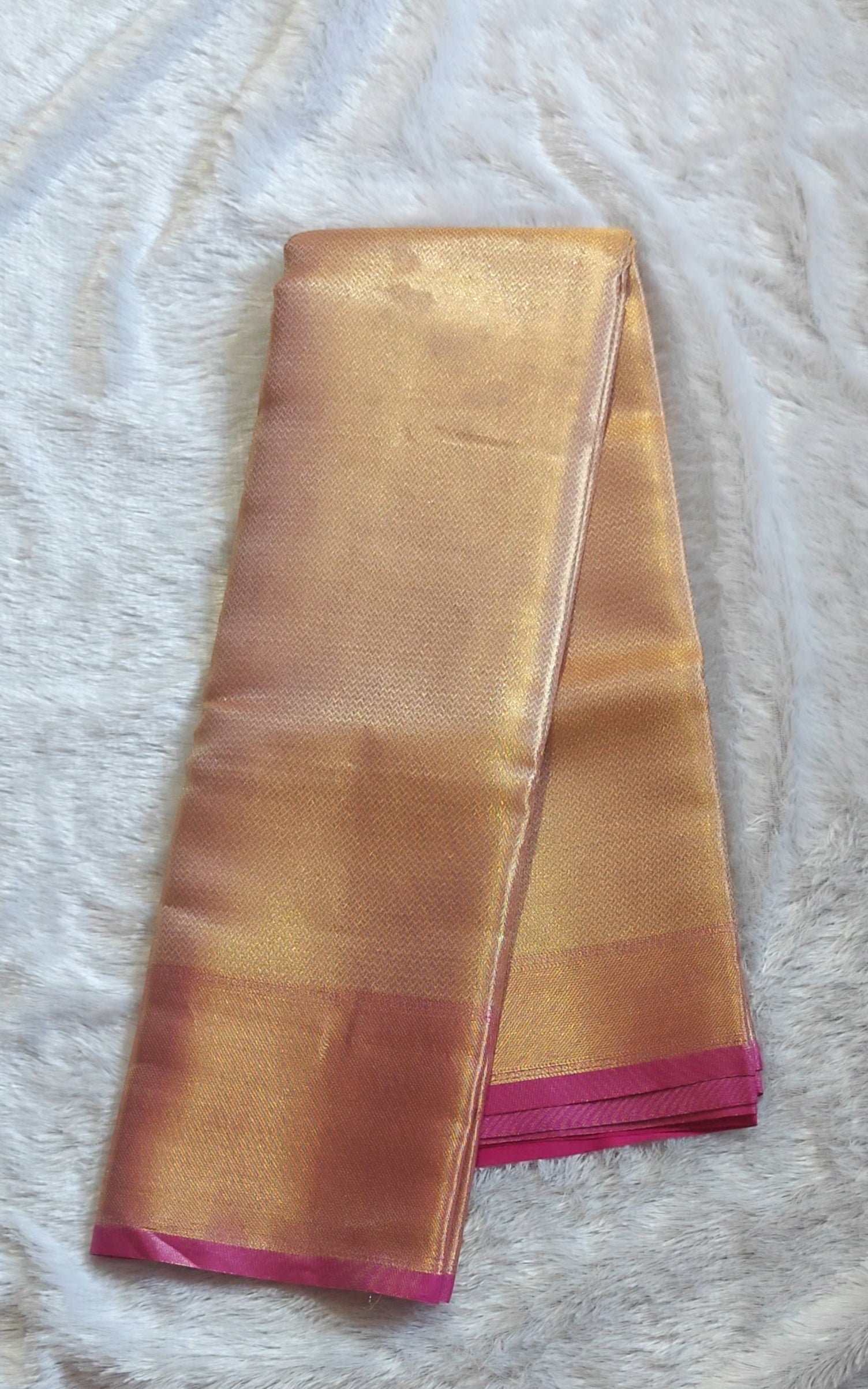 SV16          Semi Bridal Soft Tissue Silk Saree with Rich Zari Border & Pallu