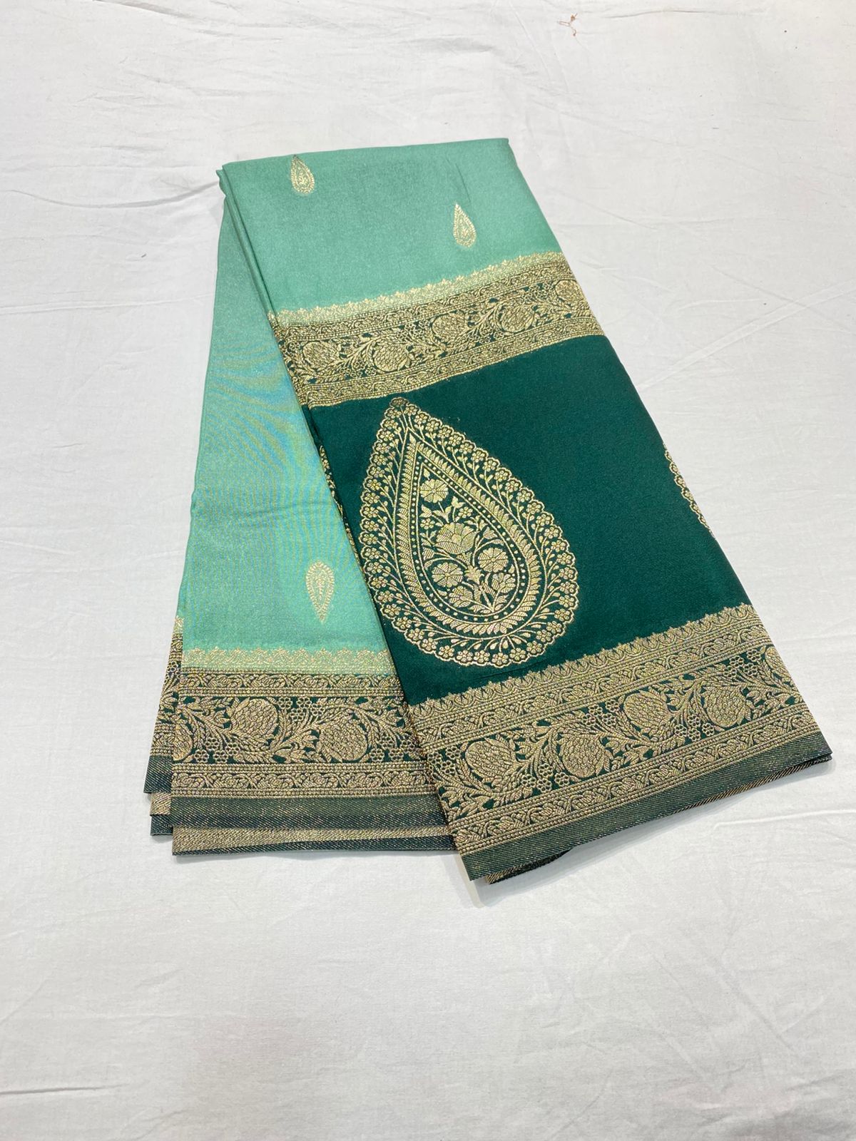 SV21                                      Pure Mysore crepe silk Sarees