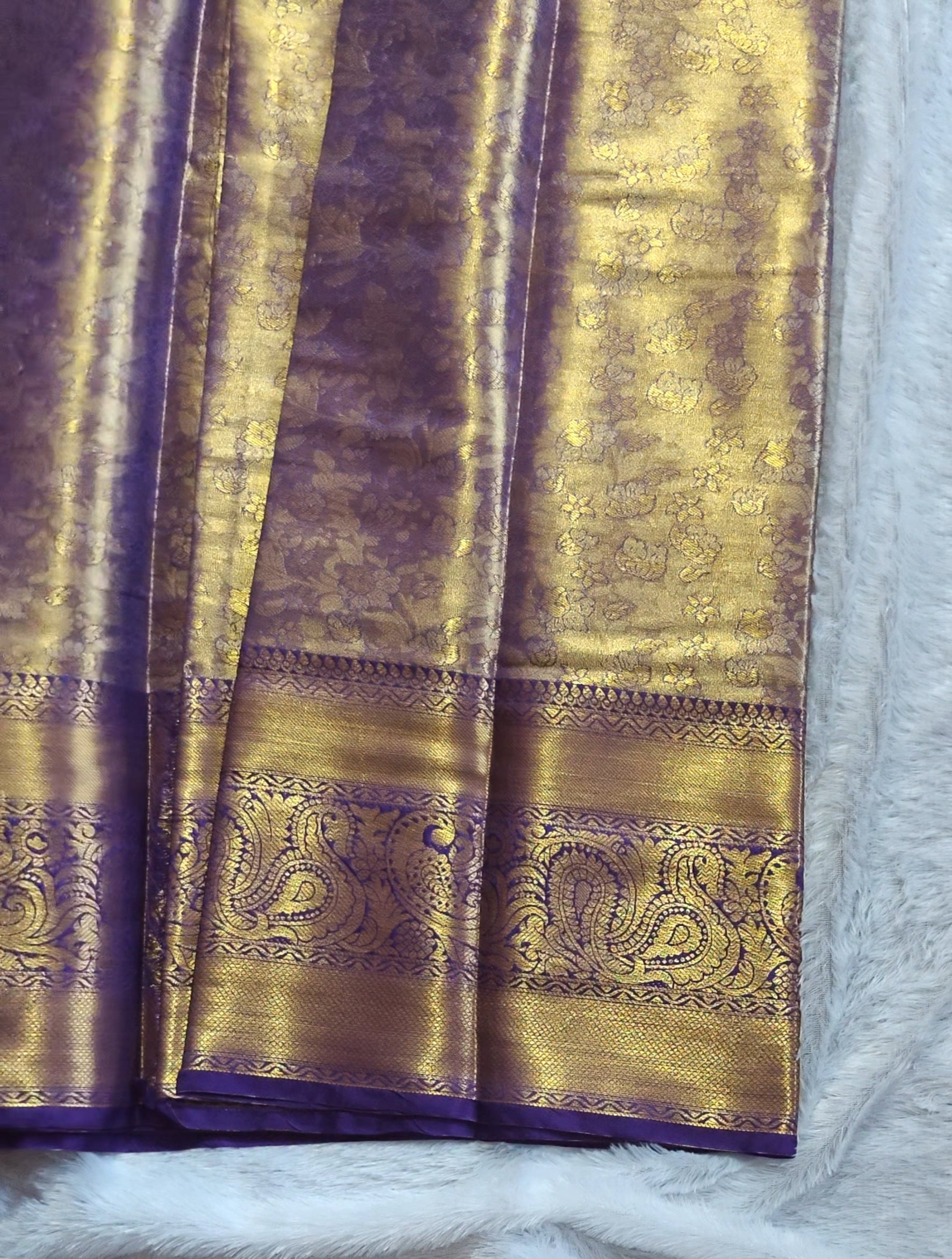 SV18      Semi Bridal Soft Tissue Silk Saree with Rich Zari Border & Pallu